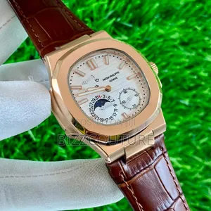 Original Patek Philippe Brown Genuine Leather Strap Chronograph Watch