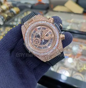 Quality Luxury Hublot Geneva Ice Bezel Stones Automatic Movement