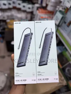 Green Lion 12-in-1 Hdmi Ethernet Usb-C Hub - Gray