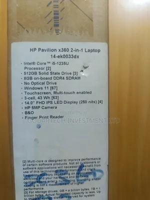 New Laptop HP Pavilion X360 14 8GB Intel Core I5 SSD 1T
