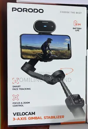 Porodo Velocam 3-Axis Gimbal Stabilizer, With Smart Face Tracking,