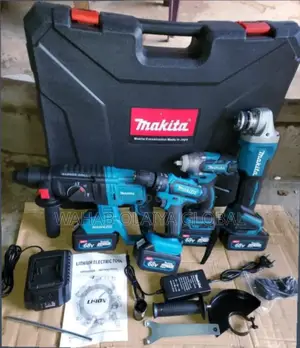 4-in-1 Cordless Power Tool Set – Drill, Grinder, Hammer, Socket