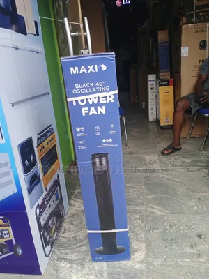 40 Inches Maxi Oscillating Tower Fan, Black Color, 1 Year Warranty