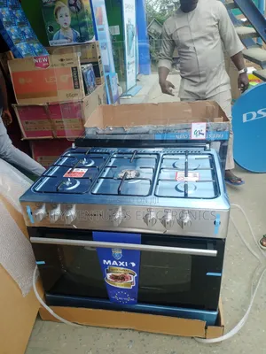 5 Burner Maxi Gas Cooker, 60*90cm, Inox Color, Blue Flames, Oven.