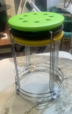 Imported Metal Stool With Non-Slip Rubber Seat – Industrial Style