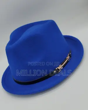 Stylish Cowboy Inspires Men’S Fedora Hat Blue