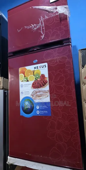 Nexus Wine Red Double-Door Refrigerator 185