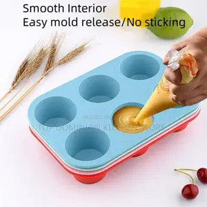 6 Cup Silicone Cupcake Baking Mould
