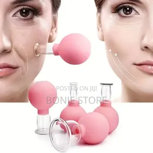 Glass Silicone Facial Cupping Cups - Suction Release Glide/Massage