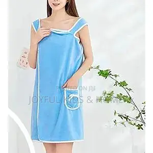 Female Wearable Bath Robe,Wrap Towel- -blue,Brown And Purple