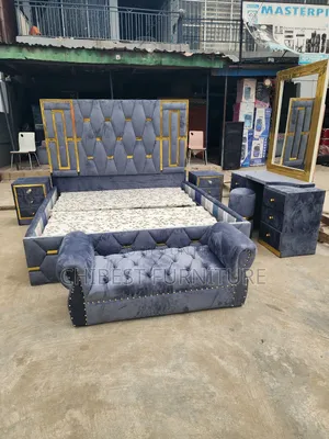 Complete Set of Upholstery Padded Bed Set