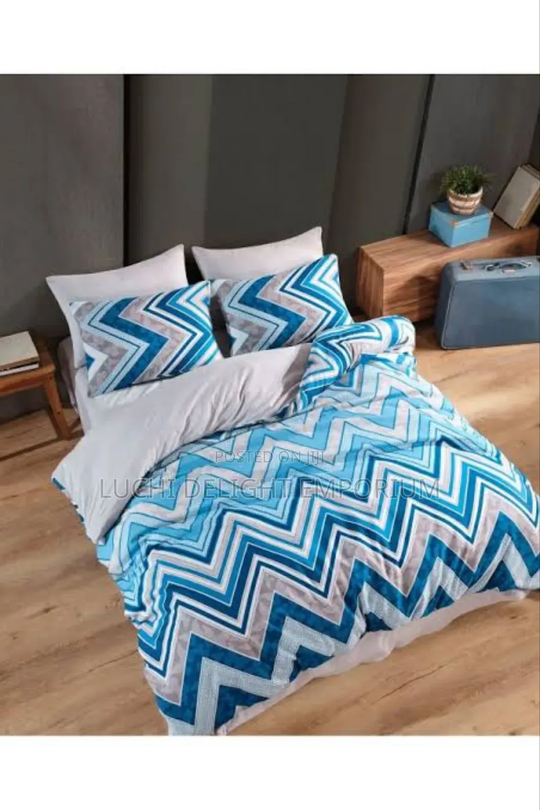 Plain Pattern Cotton Bedsheet + Duvet + Pillowcases