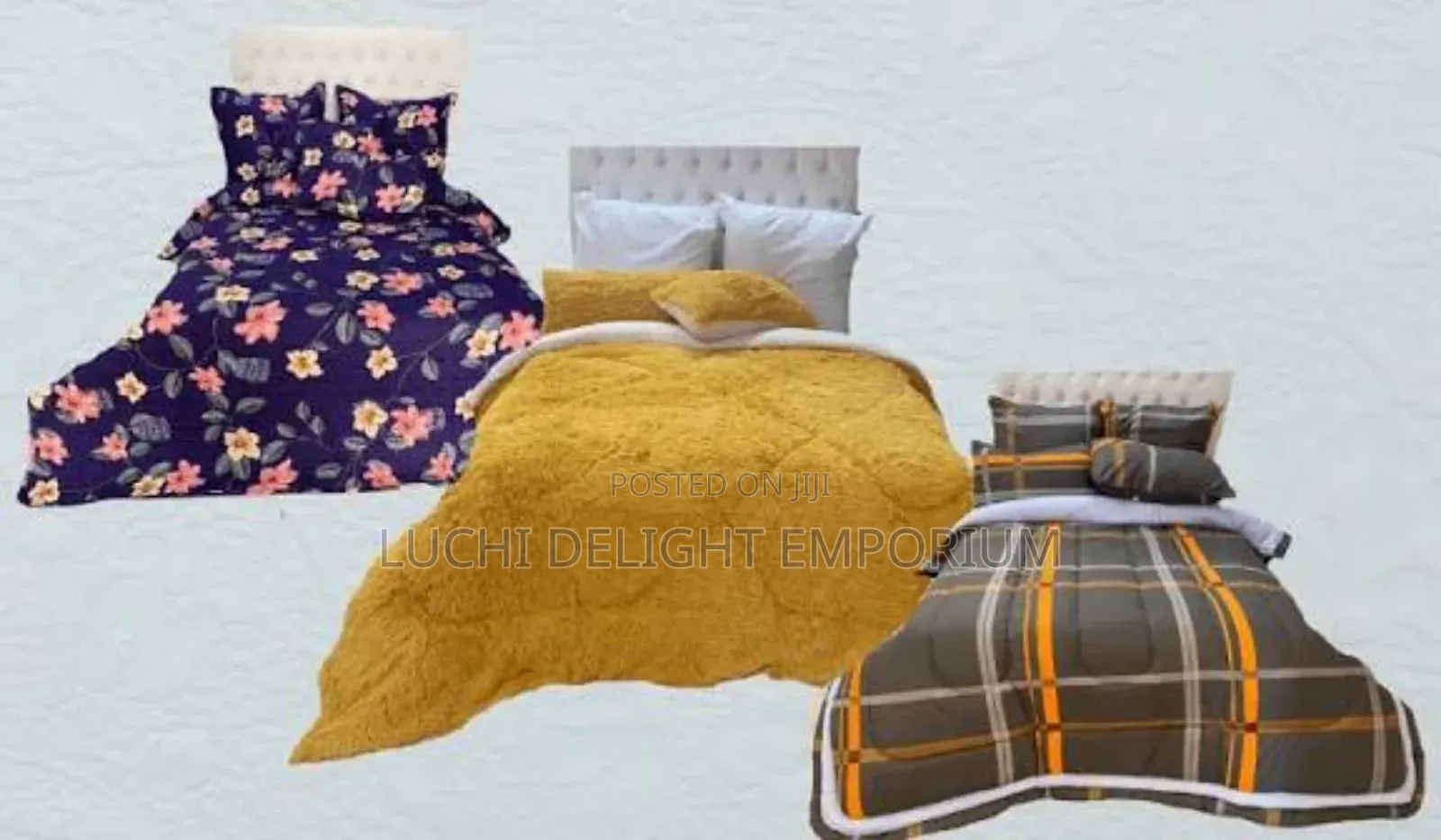Plain Pattern Cotton Bedsheet + Duvet + Pillowcases