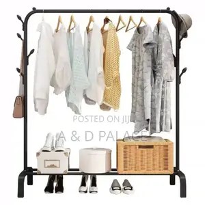 35kg Strong Single Pole Cloth/Shoe Rack With Tyre