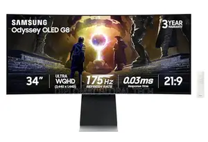Samsung 34" Odyssey Oled G8 Qd-Oled Curved Gaming Monitor,2024