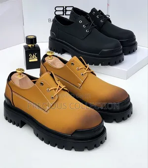 Lace Up Balenciaga Chunky Sole Men's Leather Shoe