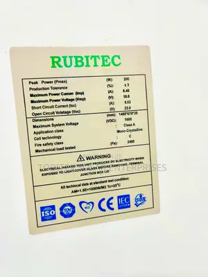 200watts Rubitec Solar Panels