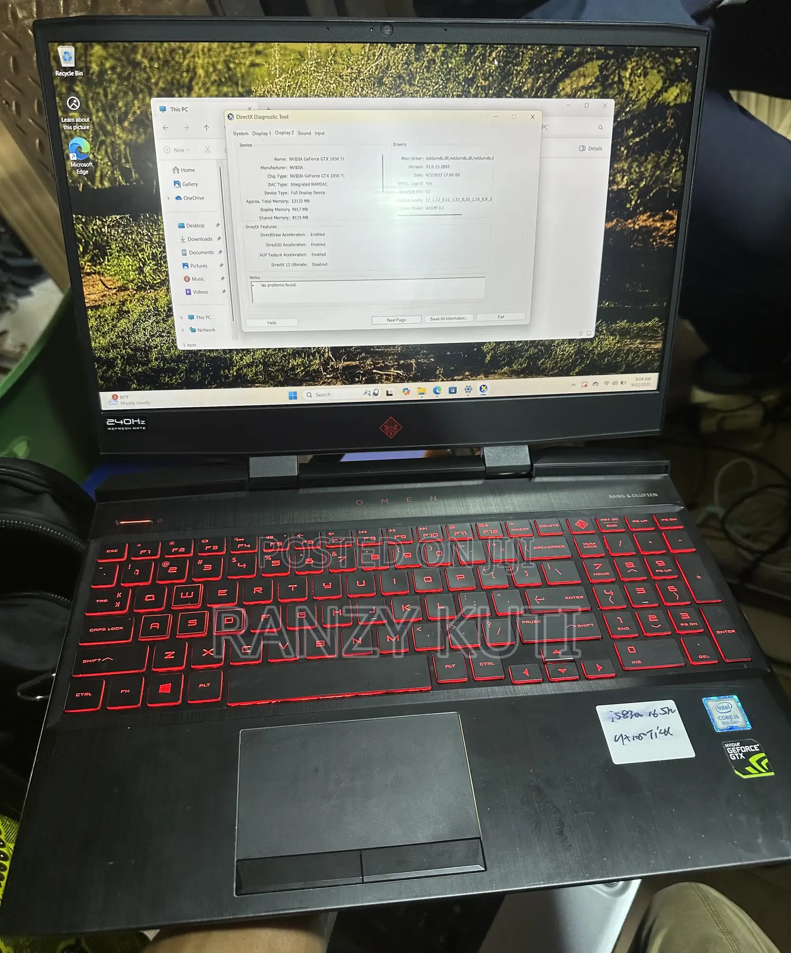 Laptop HP Omen 15-ce0xx 16GB Intel Core i7 SSD 512GB