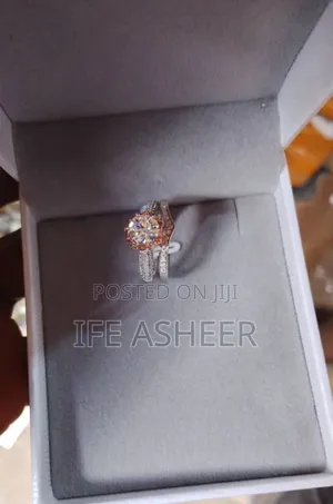 Set Of Mossanite Diamond Ring Silver & Gold Wedding Ring- 002