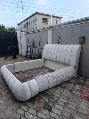6 by 6 Padded Bedframe With Puff Boxes