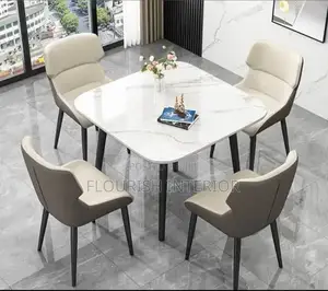 Quality Imported Classic Luxury Marble Dining by 4