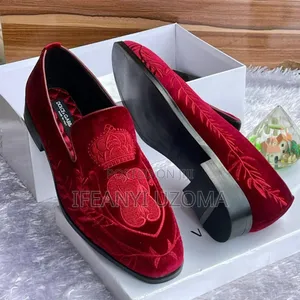 Big Dolce and Gabbana Red Color Suede Men Shoe