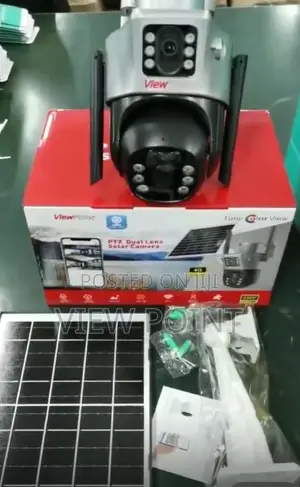 Solar Powered Dual Lens Cctv 4g Simcard Rotational Camera
