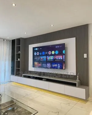 14ft High-Quality Tv Stand With Side Cabinets