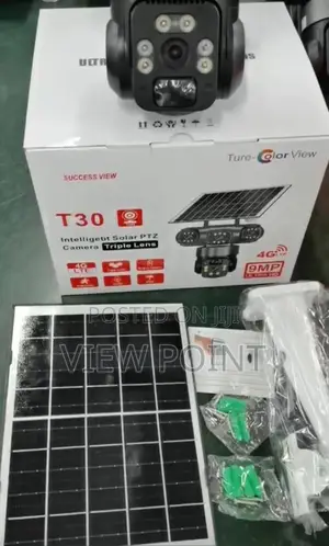 Alert Intelligent Solar Powered Auto_tracking Tripple Lens 4g Camera