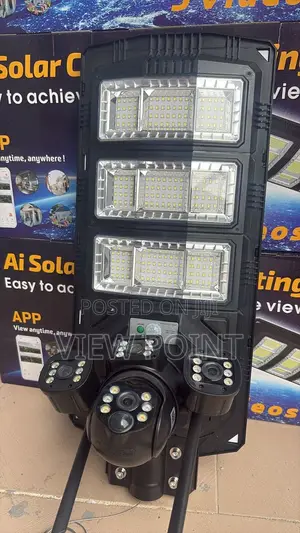 High Quality 3 Lens Cctv Camera Plus Ai Solar Lighting(2in1)