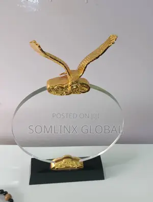 Glass Eagle Designed Plaque With Printing