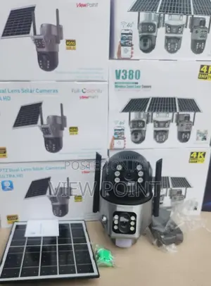 V380 Pro Dual Lens Ptz Solar Camera