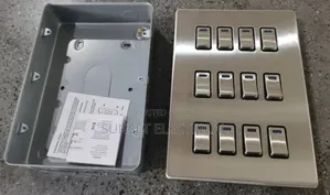 12 Gang Switch Silver Brush With Light Indicator