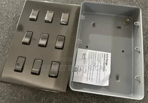 9 Gang Switch Silver Brush With Light Indicator