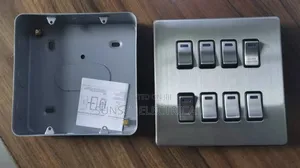 Original 8 Gang Switch Silver Brush With Light Indicator