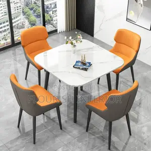 Quality Imported Unique Marble Dining Set by 4