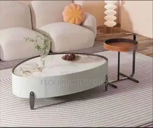 Luxury Standard Quality Imported Marble Center Table With Side Stool.