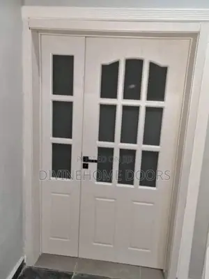 Black Glass on White Door