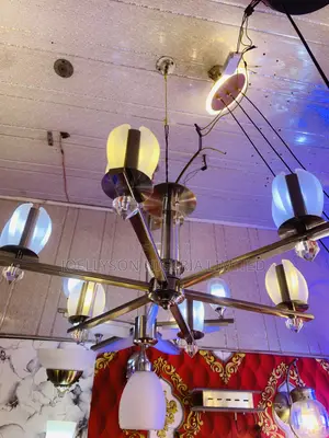 6 Hands Chrome Chandelier