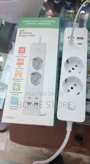 European Standard Power Socket - With 2 Usb Ports 2 Type C Ports