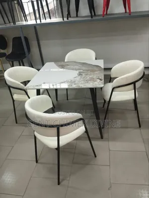 Standard Quality Chair With Square Marble Top Table