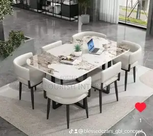 Unique Luxury Marble Quality Imported Dining Set by 6.