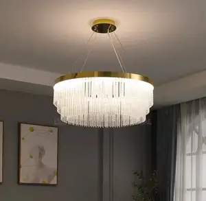 Luxury Oval Glass Rod Chandelier