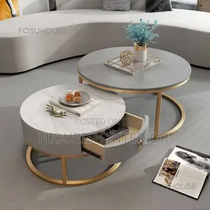 Quality Imported Unique Luxury Marble Center 2in1 With Drawer.