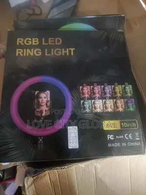 10" RGB Ringlight Stand, Remote, Bluetooth Shuttle Selfie