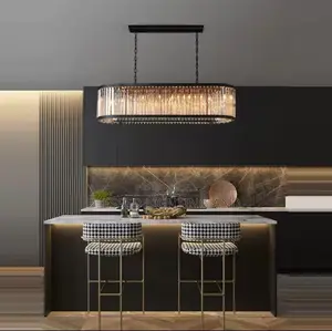 Size 800mm Led Modern Black Crystal Chandelier