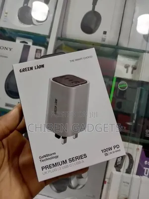 Green Lion Premium Series Fixed Plug Wall Charger Uk Plug Pd 100w