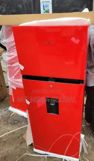 Hisense Double Door Refrigerator Red With Dispenser