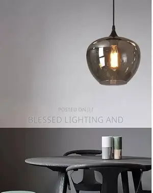 Nordic Single Smoky Glass Pendant Light for Kitchen,Balcony’