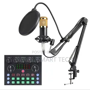 Condenser Microphone With V8 Live Sound Card